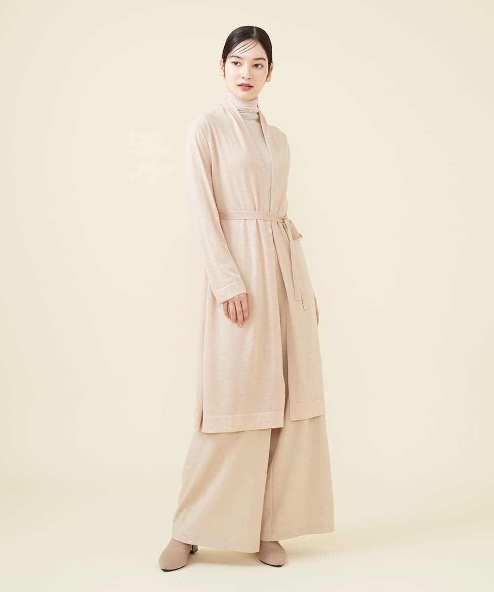 GBSAX02430 Sybilla(シビラ) ベルト付きウールロングカーディガン ベージュ