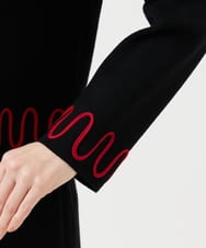 GBSCD02500 Sybilla(シビラ) バイカラーコード刺繡カーディガン ブラック