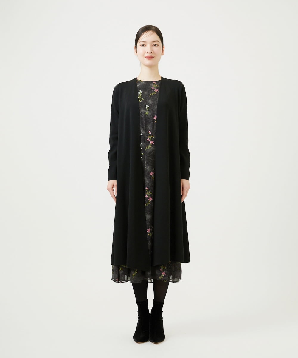 GBSED02500 Sybilla(シビラ) フレアロングカーディガン ブラック