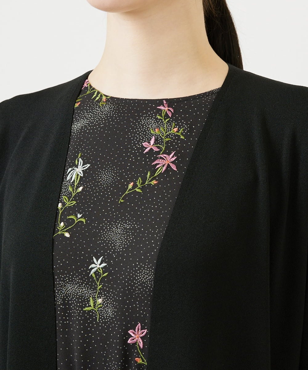 GBSED02500 Sybilla(シビラ) フレアロングカーディガン ブラック