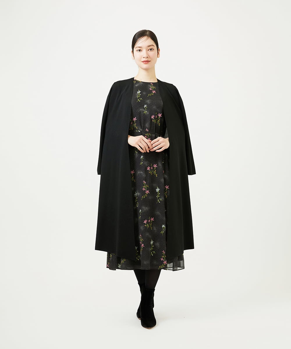 GBSED02500 Sybilla(シビラ) フレアロングカーディガン ブラック