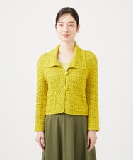 GBSEE01360 Sybilla(シビラ) 透かし編みニットジャケット イエロー