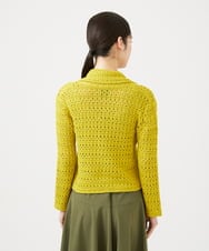 GBSEE01360 Sybilla(シビラ) 透かし編みニットジャケット イエロー