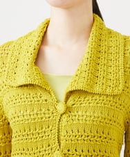 GBSEE01360 Sybilla(シビラ) 透かし編みニットジャケット イエロー
