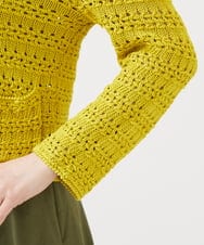 GBSEE01360 Sybilla(シビラ) 透かし編みニットジャケット イエロー