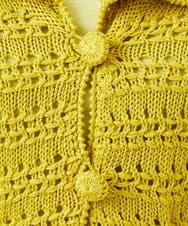 GBSEE01360 Sybilla(シビラ) 透かし編みニットジャケット イエロー