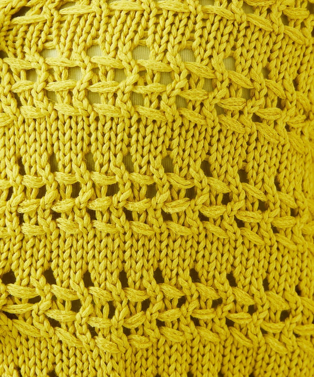 GBSEE01360 Sybilla(シビラ) 透かし編みニットジャケット イエロー