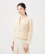 GBSEE01360 Sybilla(シビラ) 透かし編みニットジャケット アイボリー