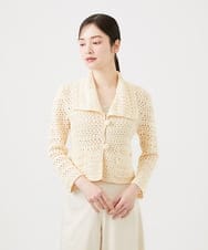 GBSEE01360 Sybilla(シビラ) 透かし編みニットジャケット アイボリー