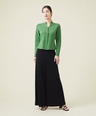 GBSET01390 Sybilla(シビラ) ペプラム切り替えニットジャケット グリーン