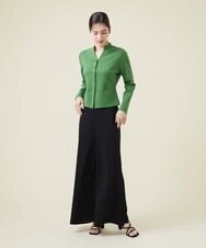 GBSET01390 Sybilla(シビラ) ペプラム切り替えニットジャケット グリーン