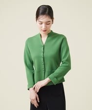 GBSET01390 Sybilla(シビラ) ペプラム切り替えニットジャケット グリーン