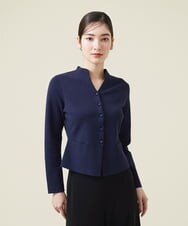 GBSET01390 Sybilla(シビラ) ペプラム切り替えニットジャケット ネイビー