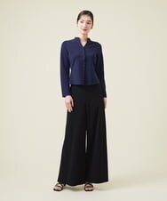 GBSET01390 Sybilla(シビラ) ペプラム切り替えニットジャケット ネイビー