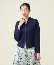 GBSET01390 Sybilla(シビラ) ペプラム切り替えニットジャケット ネイビー