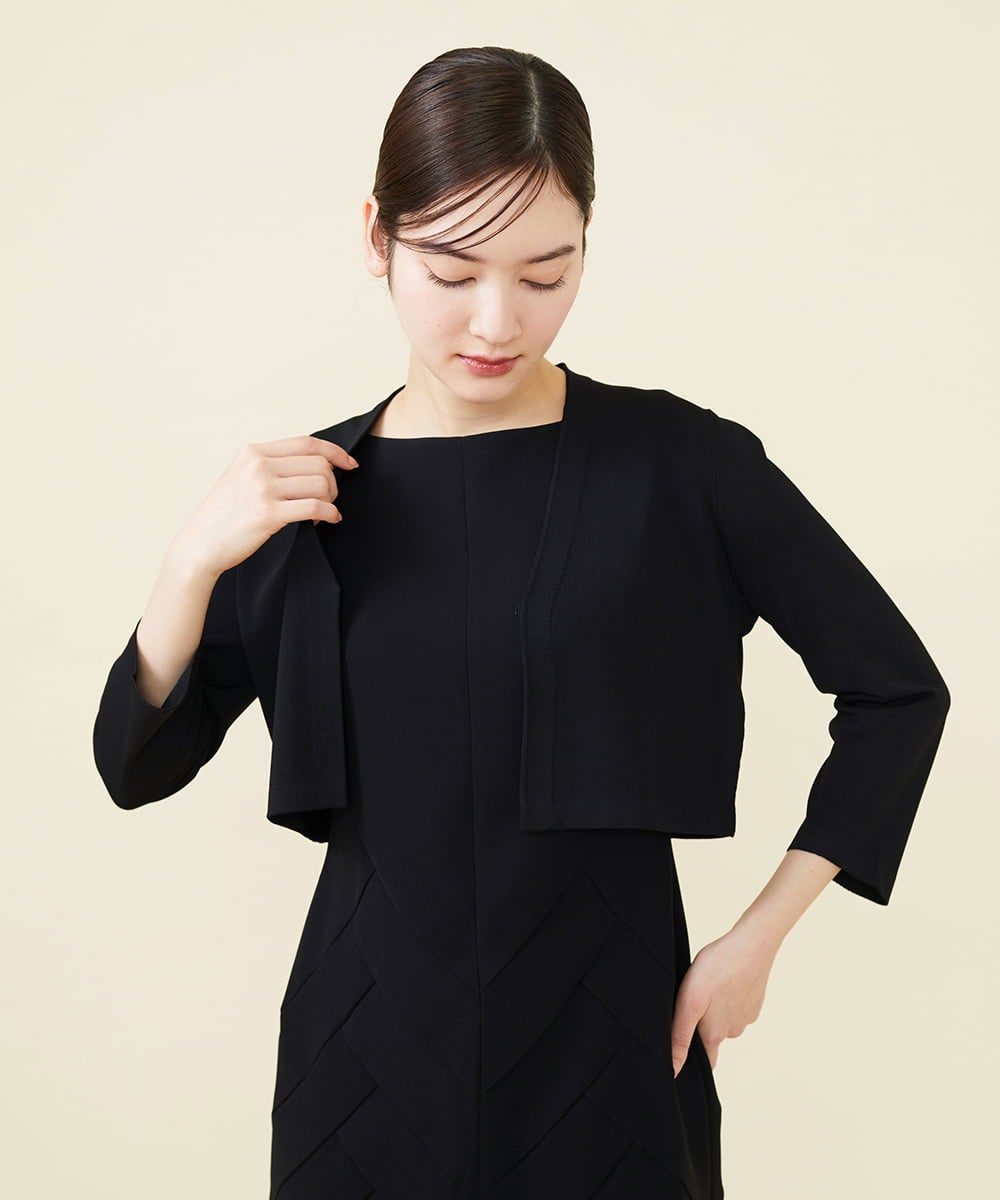 GBSEV03230 Sybilla(シビラ) レーヨンストレッチショートカーディガン ブラック