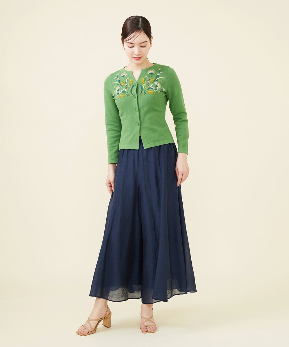 スプリングフラワー刺繍コットンカーディガン(カーディガン) | Sybilla  