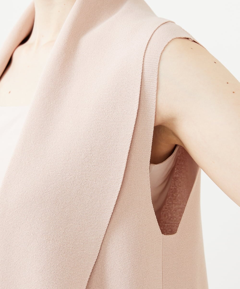 GBSGD33630 Sybilla(シビラ) ワイドカラーニットジレ ベージュピンク