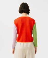 GBSGD35360 Sybilla(シビラ) ブロックボーダーカーディガン ピンク×ベージュ系