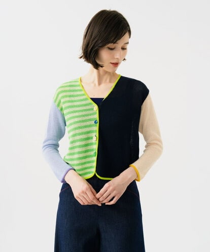 GBSGD35360 Sybilla ブロックボーダーカーディガン