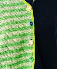 GBSGD35360 Sybilla(シビラ) ブロックボーダーカーディガン グリーン×ネイビー系