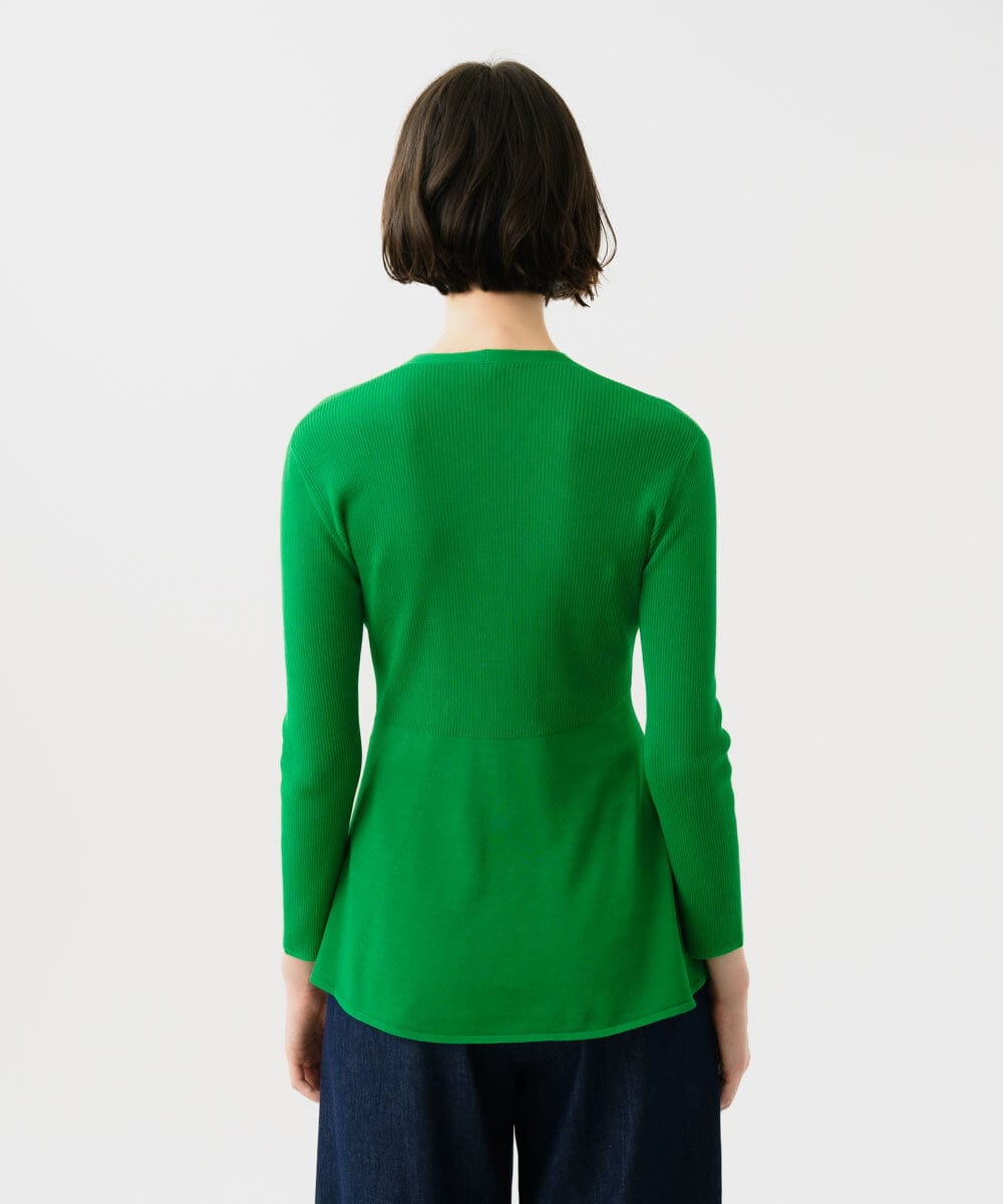 GBSGD51330 Sybilla(シビラ) ペプラムリブカーディガン グリーン