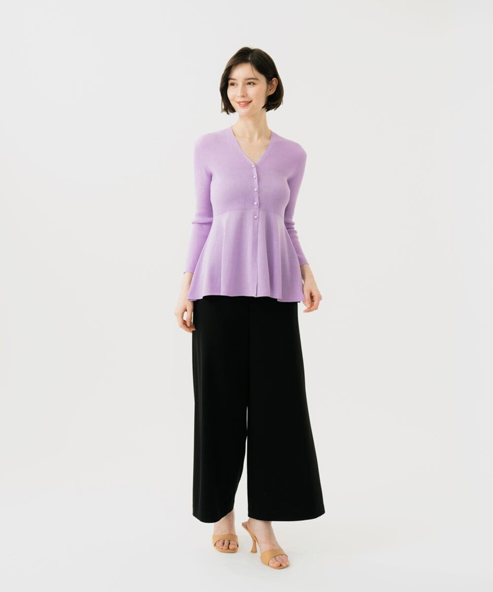 GBSGD51330 Sybilla(シビラ) ペプラムリブカーディガン ラベンダー