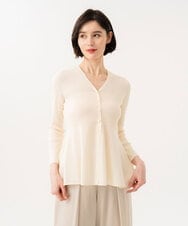 GBSGD51330 Sybilla(シビラ) ペプラムリブカーディガン アイボリー