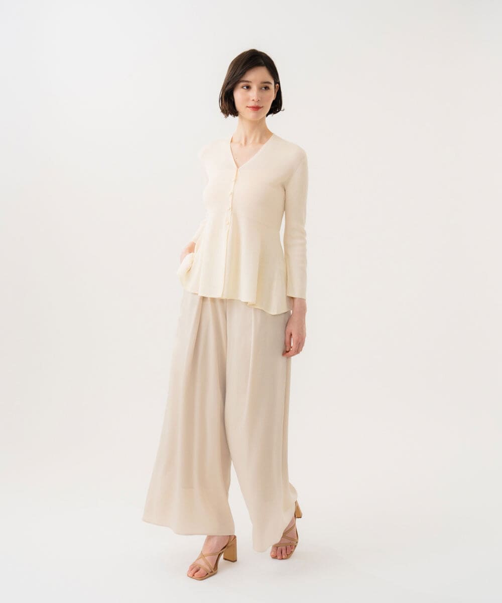 GBSGD51330 Sybilla(シビラ) ペプラムリブカーディガン アイボリー