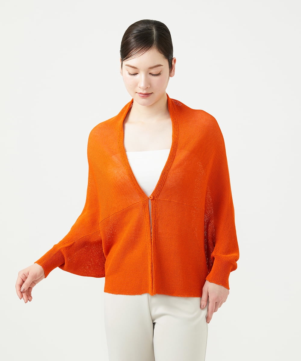 GBSGE50330 Sybilla(シビラ) ペーパーヤーンカーディガン オレンジ