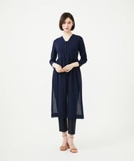 GBSGF01450 Sybilla(シビラ) シアー切り替えロングカーディガン ネイビー