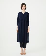 GBSGF01450 Sybilla(シビラ) シアー切り替えロングカーディガン ネイビー