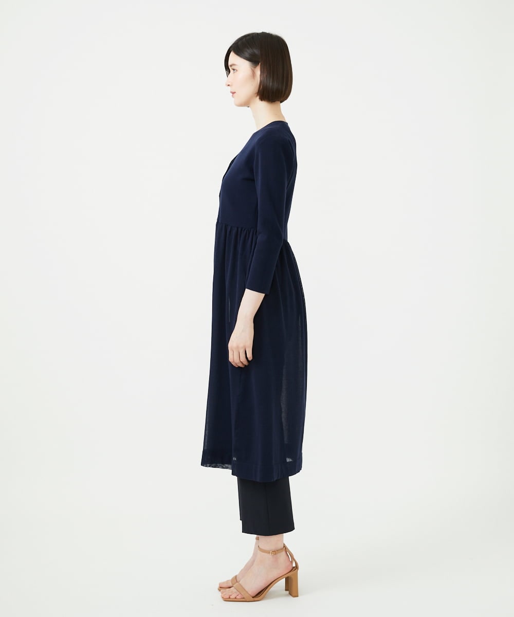 GBSGF01450 Sybilla(シビラ) シアー切り替えロングカーディガン ネイビー