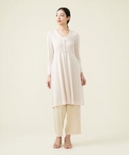 GBSGS03390 Sybilla(シビラ) 切り替えフレアリブロングカーディガン ライトベージュ