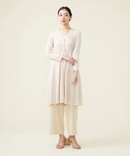 GBSGS03390 Sybilla(シビラ) 切り替えフレアリブロングカーディガン ライトベージュ