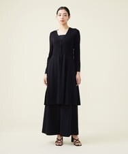 GBSGS03390 Sybilla(シビラ) 切り替えフレアリブロングカーディガン ブラック