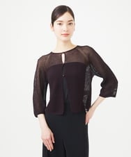 GBSHA70230 Sybilla(シビラ) ペーパーヤーンショートカーディガン ダークブラウン