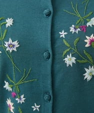 GBSHB31700 Sybilla(シビラ) フラワー刺繍五分袖カーディガン グリーン