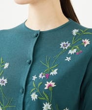 GBSHB31700 Sybilla(シビラ) フラワー刺繍五分袖カーディガン グリーン