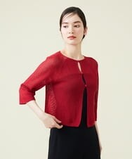GBSHT50190 Sybilla(シビラ) ペーパーヤーンショートカーディガン レッド