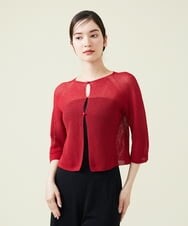 GBSHT50190 Sybilla(シビラ) ペーパーヤーンショートカーディガン レッド