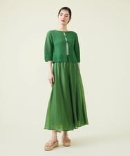 GBSHT50190 Sybilla(シビラ) ペーパーヤーンショートカーディガン グリーン