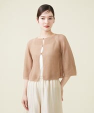 GBSHT50190 Sybilla(シビラ) ペーパーヤーンショートカーディガン ベージュ
