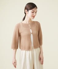 GBSHT50190 Sybilla(シビラ) ペーパーヤーンショートカーディガン ベージュ