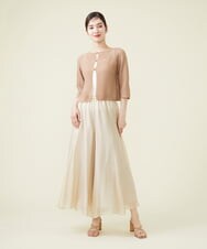 GBSHT50190 Sybilla(シビラ) ペーパーヤーンショートカーディガン ベージュ