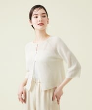 GBSHT50190 Sybilla(シビラ) ペーパーヤーンショートカーディガン ホワイト