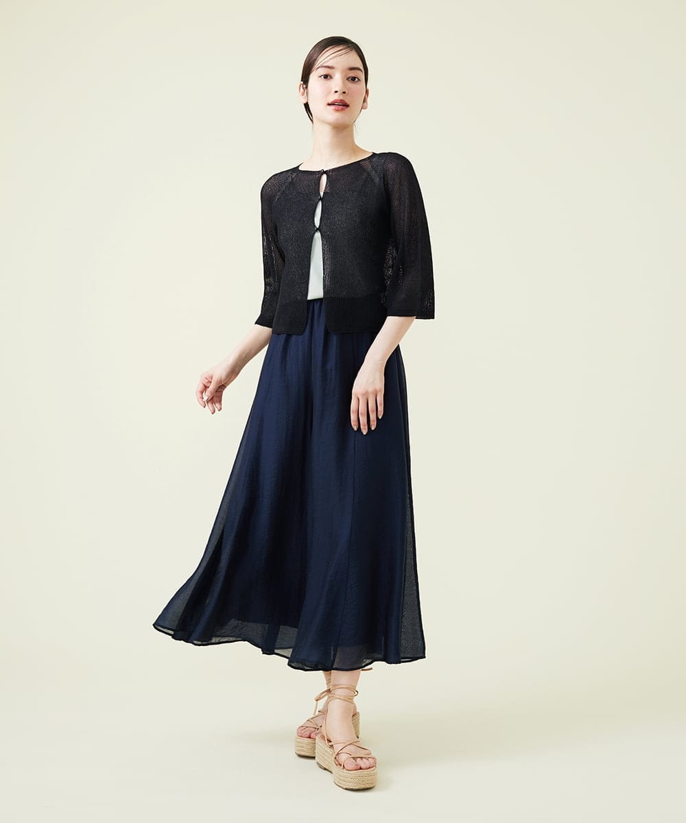GBSHT50190 Sybilla(シビラ) ペーパーヤーンショートカーディガン ブラック