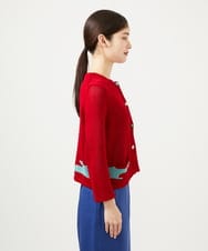 GBSJA02450 Sybilla(シビラ) ハンドペイント柄カーディガン レッド