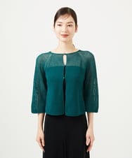 GBSJA70230 Sybilla(シビラ) ペーパーヤーンショートカーディガン グリーン