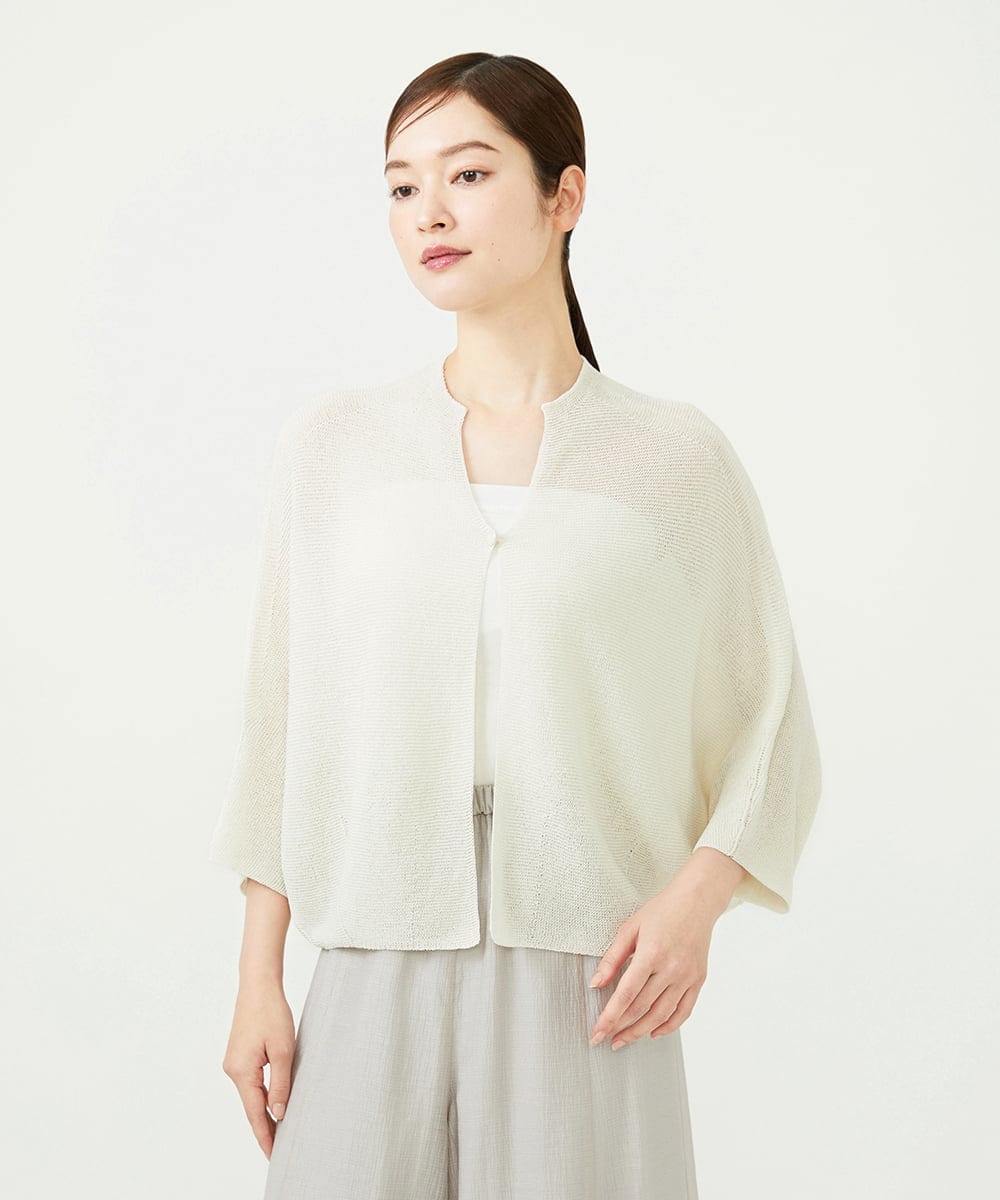 GBSJD50330 Sybilla(シビラ) ペーパーヤーンフォルムカーディガン アイボリー